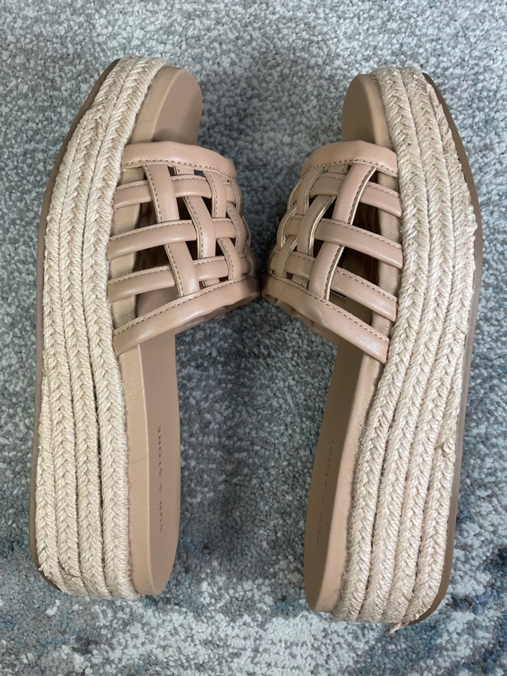 Sun + Stone Jordanaa Tan Woven Espadrille Platform Wedge Sandals - Sz. 8.5 (NIB) - Picture 8 of 14